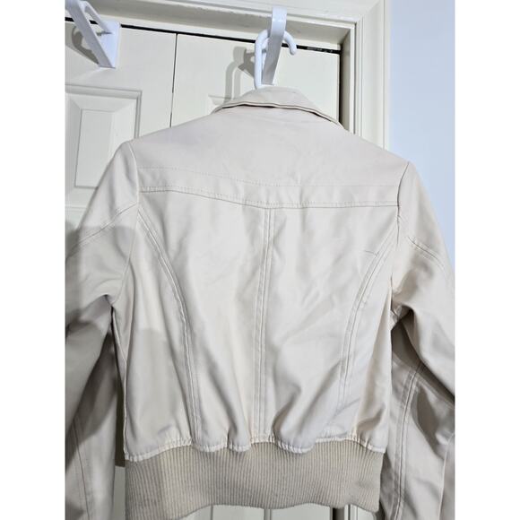 Miss London Black Label Lined FAUX Leather Bomber Biker Jacket Sz Small READ - Picture 3 of 16